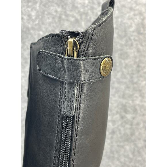 Sam Edelman Penny Black Leather Tall Back Zip Riding Boots Women 6.5M - Picture 10 of 16